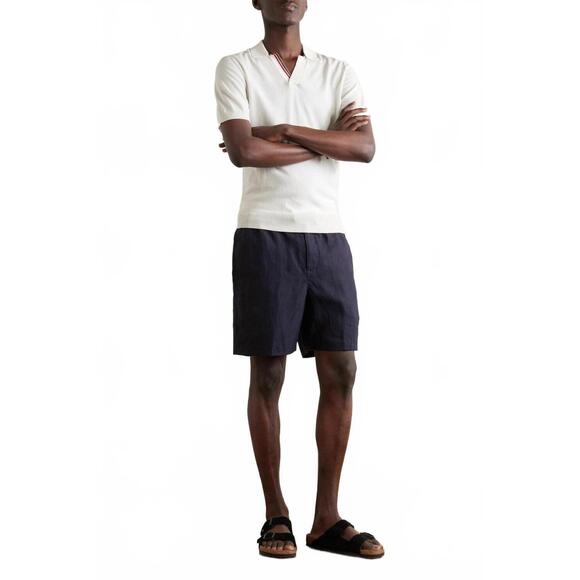 NEW ORLEBAR BROWN horton stripe cotton polo shirt - plus in white sand - Picture 3 of 6